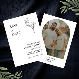 Elegantes, florales Minimalistisches Foto Save the Save The Date