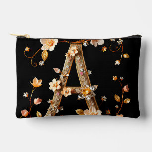 Elegantes florales Monogramm A mit kompliziertem D Zubehörtasche