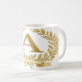 Elegantes florales Monogramm - Benutzerdefinierter Kaffeetasse (VorderseiteRechts)