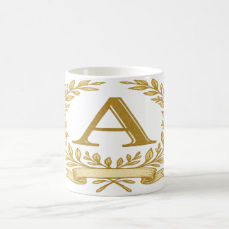 Elegantes florales Monogramm - Benutzerdefinierter Kaffeetasse