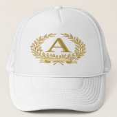 Elegantes florales Monogramm - Benutzerdefinierter Truckerkappe (Vorderseite)