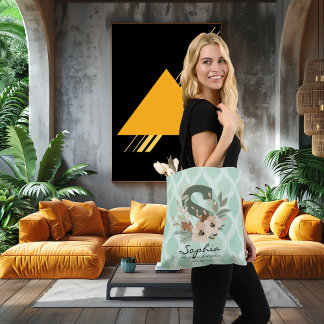 Elegantes florales Monogramm – Botanische Kunst in Tasche