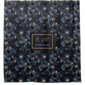 Elegantes florales Monogramm-Duschdesign Duschvorhang (Vorderseite)