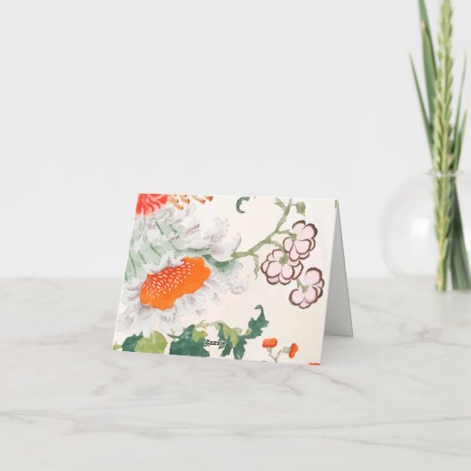 Elegantes florales Monogramm geklappt (Rückseite)