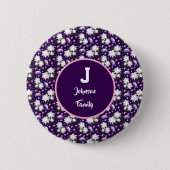 Elegantes florales Monogramm-Geschenkdesign Button (Vorderseite)