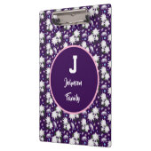 Elegantes florales Monogramm-Geschenkdesign Klemmbrett (Links)