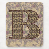 Elegantes florales Monogramm Initial B Mousepad (Vorne)