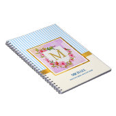 Elegantes florales Monogramm Initial Skript benutz Notizblock (Rechte Seite)