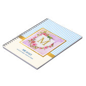 Elegantes florales Monogramm Initial Skript benutz Notizblock (Linke Seite)