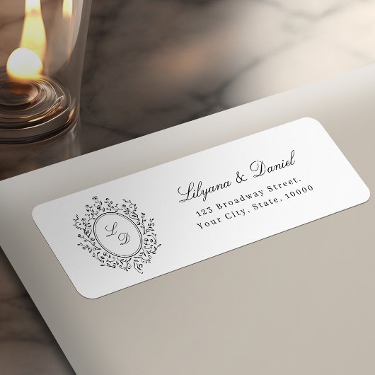 Elegantes florales Monogramm klassisches Rücksende