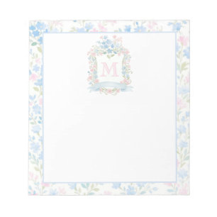 Elegantes florales Monogramm Notizblock
