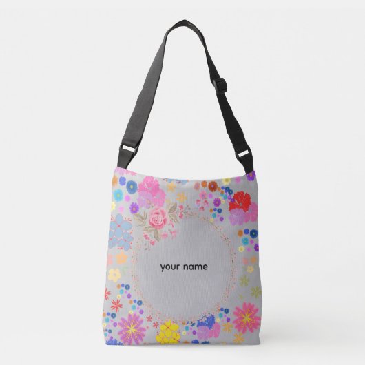 Elegantes florales Monogramm personalisiert Tragetaschen Mit Langen Trägern (Vorderseite)
