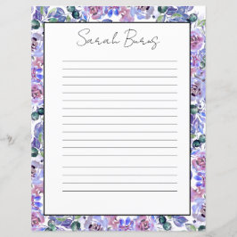 Elegantes florales Monogramm-Schreibpapier