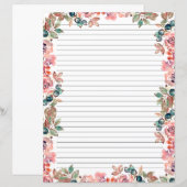 Elegantes florales Monogramm-Schreibpapier (Vorne/Hinten)