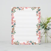 Elegantes florales Monogramm-Schreibpapier (Stehend Vorderseite)