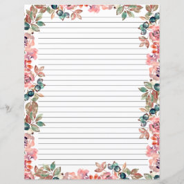 Elegantes florales Monogramm-Schreibpapier