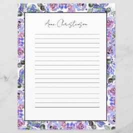 Elegantes florales Monogramm-Schreibpapier