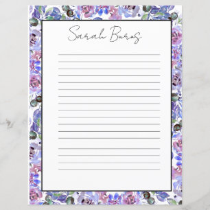 Elegantes florales Monogramm-Schreibpapier