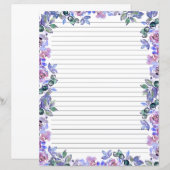 Elegantes florales Monogramm-Schreibpapier (Vorne/Hinten)