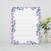 Elegantes florales Monogramm-Schreibpapier (Stehend Vorderseite)