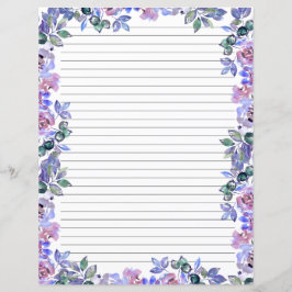 Elegantes florales Monogramm-Schreibpapier
