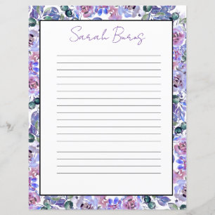 Elegantes florales Monogramm-Schreibpapier