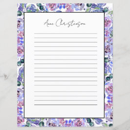 Elegantes florales Monogramm-Schreibpapier