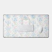 Elegantes florales Monogramm Schreibtischunterlage (Tastatur & Maus)