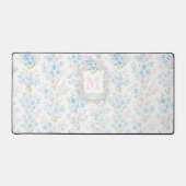 Elegantes florales Monogramm Schreibtischunterlage (Vorderseite)