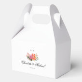 Elegantes florales Monogramm-Skript-Hochzeit Geschenkschachtel (Vorderseite)