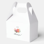 Elegantes florales Monogramm-Skript-Hochzeit Geschenkschachtel (Rückseite)