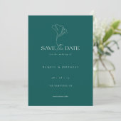 Elegantes florales Monogramm Smaragd-Hochzeit Save The Date (Stehend Vorderseite)