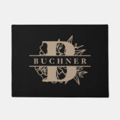 Elegantes florales Monogramm und Name Fußmatte (Vorderseite)