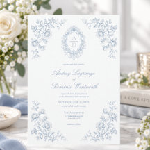 Elegantes florales Monogrammwappen Hochzeit