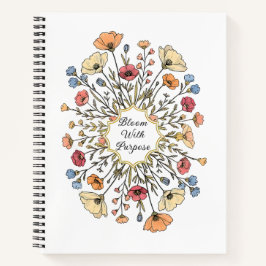 Elegantes florales Motivationsnotizbuch Notizblock