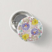 Elegantes, florales Muster Button (Vorne & Hinten)