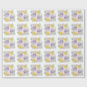 Elegantes, florales Muster Geschenkpapier (Flach)
