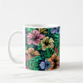 Elegantes florales Muster mit pulsierendem botanis Kaffeetasse (Links)