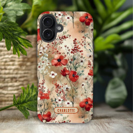 Elegantes, florales Muster Personalisiert iPhone 16 Plus Hülle