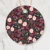 Elegantes florales Muster Weihnachtsfeiertag Geschenkanhänger (Rückseite)