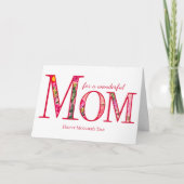 Elegantes florales MUTTER Frohen Muttertag Karte (Vorderseite)