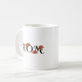 Elegantes florales "MUTTER"-Typografie-Design Kaffeetasse (Vorderseite Links)