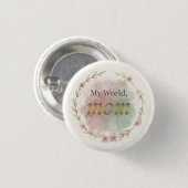 Elegantes florales Mutti-Zitat-Button-Pin-Design Button (Vorne & Hinten)