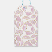 elegantes, florales nahtloses Muster mit rosa Blät Geschenkanhänger (Rückseite)