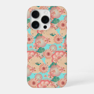 Elegantes florales Ornament Frühling Pfirsichgarte iPhone 16 Pro Hülle