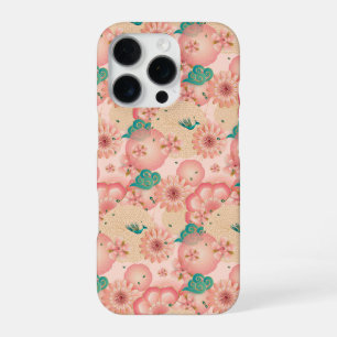 Elegantes florales Ornament Frühlings-Pfirsichgart iPhone 16 Pro Hülle