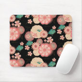 Elegantes florales Ornament Frühlings-Pfirsichgart Mousepad (Mit Mouse)