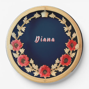 Elegantes florales Ornamentdesign Pappteller