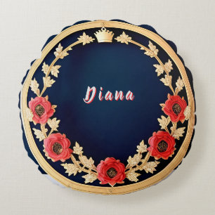 Elegantes florales Ornamentdesign Rundes Kissen