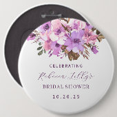 Elegantes Florales Papier Button (Vorne & Hinten)